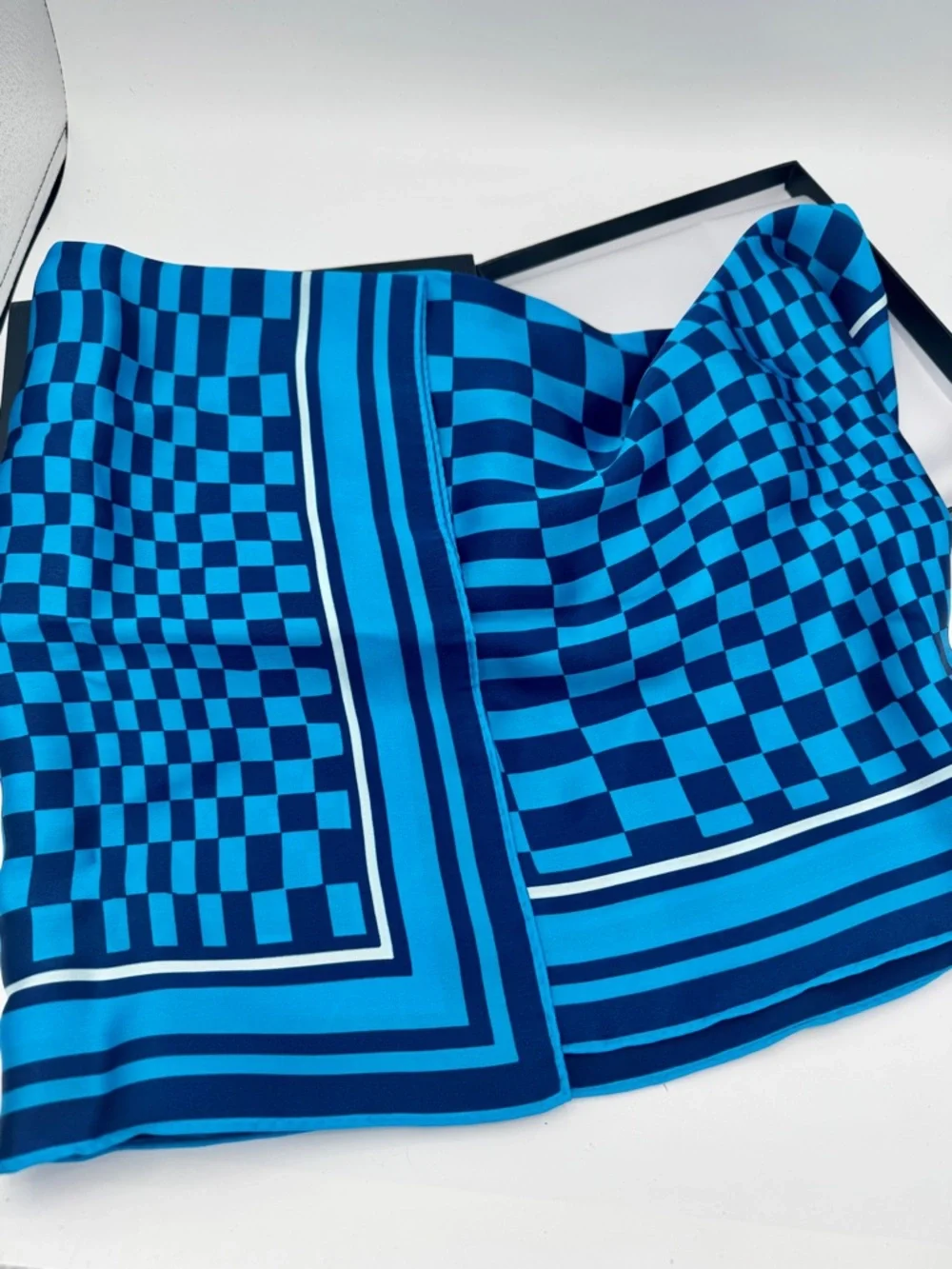 NWT Porsche x Soho House Blue Pasha Scarf Bandana - Satin Silk Material , New
